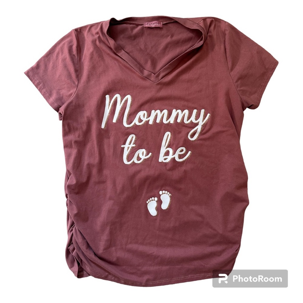 Ragdoll Maternity | Mommy to be Side Ruched Maternity Top